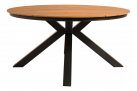 Okrągły stół ogrodowy aluminiowy antracyt blat kompozyt teak d120 AREZZO