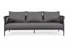 Szeroka designerska sofa na taras aluminiowa JACINTA ciemnoszara poduszki Olefin