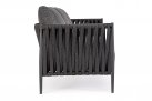 Szeroka designerska sofa na taras aluminiowa JACINTA ciemnoszara poduszki Olefin