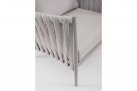 Designerski fotel na taras aluminiowy JACINTA beżowy poduszki Olefin