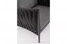 Designerski fotel na taras aluminiowy JACINTA ciemnoszary poduszki Olefin