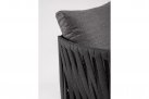 Designerski fotel na taras aluminiowy JACINTA ciemnoszary poduszki Olefin