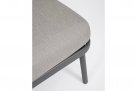Grafitowa sofa dwuosobowa nowoczesna aluminiowa HARLOW poduszki Olefin