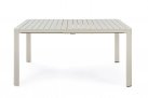 Beżowy stół rozkładany do kwadratu aluminiowy na taras KIPLIN 149x97-149  bizzotto