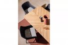 Stół ogrodowy PALMDALE nogi aluminiowe czarne blat z drewna teak bizzotto
