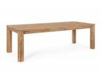 Duży stół z drewna teak MAVERICK 240 okrągłe nogi bizzotto