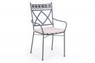 Szare sztaplowany fotel metalowy BERKLEY z ornamentami