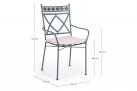 Szare sztaplowany fotel metalowy BERKLEY z ornamentami
