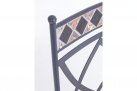 Szare sztaplowany fotel metalowy BERKLEY z ornamentami