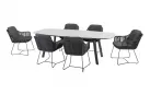 Stół na taras aluminiowy MANOLO antracytowy 240 cm z blatem ceramicznym