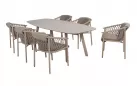Stół na taras aluminiowy MANOLO beżowy 240 cm z blatem ceramicznym