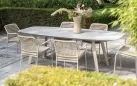 Stół na taras aluminiowy MANOLO beżowy 240 cm z blatem ceramicznym