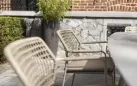Stół na taras aluminiowy MANOLO beżowy 240 cm z blatem ceramicznym