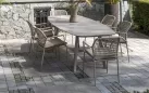Stół na taras aluminiowy MANOLO beżowy 240 cm z blatem ceramicznym