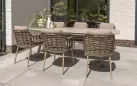 Stół na taras aluminiowy MANOLO beżowy 240 cm z blatem ceramicznym