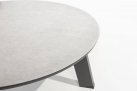 Komplet 2 stolików okrągłych EMMA nogi aluminiowe antracytowe blaty d80 teak i d65 ceramiczny