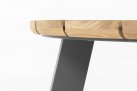 Komplet 2 stolików okrągłych EMMA nogi aluminiowe antracytowe blaty d80 teak i d65 ceramiczny