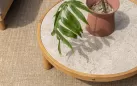 Okrągły stolik kawowy FINN Ø60 teak / blat ceramiczny