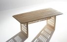 Meble stołowe teakowe RIVA stół 200x100 i 6 krzeseł z poduszkami