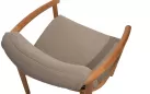 Krzesło ogrodowe do jadalni TESS teak z poduszkami Taupe Materiał Boucle
