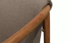 Krzesło ogrodowe do jadalni TESS teak z poduszkami Taupe Materiał Boucle
