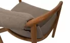 Krzesło ogrodowe do jadalni TESS teak z poduszkami Taupe Materiał Boucle