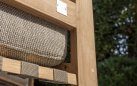 Ekskluzywna sofa wypoczynkowa tarasowa z drewna teak LUCAS 4SO grube poduszki Olefin