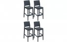 4x Sztaplowany hoker JAMAICA z polipropylenu GRAFITOWEGO sztaplowany