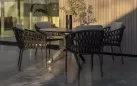 Okrągły stół d130 cm aluminiowy ciemnoszary LOCARNO 4SO blat HPL 