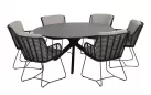 Okrągły stół d160 cm aluminiowy ciemnoszary LOCARNO 4SO blat HPL 