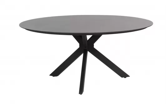 Okrągły stół d160 cm aluminiowy ciemnoszary LOCARNO 4SO blat HPL 