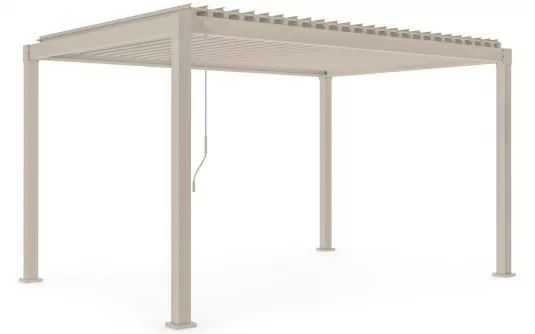 Beżowa pergola ogrodowa lamelowa Stal garda 3 x 4 m bizzotto Beżowa pergola ogrodowa lamelowa Stal garda 3 x 4 m bizzotto