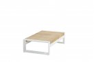 Modułowy narożnik ogrodowy aluminiowy biały teak MATISSE 4SO