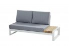 Modułowy narożnik ogrodowy aluminiowy biały teak MATISSE 4SO