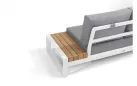 Modułowy narożnik ogrodowy aluminiowy biały teak MATISSE 4SO