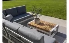 Modułowy narożnik ogrodowy aluminiowy biały teak MATISSE 4SO