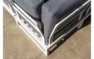 Modułowy narożnik ogrodowy aluminiowy biały teak MATISSE 4SO