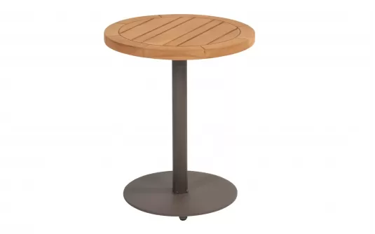 Okragły stolik kawowy na taras z blatem teak śr. 45 cm VOLTOkragły stolik kawowy na taras z blatem teak śr. 45 cm VOLTA 4SO noga brązowaA 4SO noga brązowa Okragły stolik kawowy na taras z blatem teak śr. 45 cm VOLTOkragły stolik kawowy na taras z blatem teak śr. 45 cm VOLTA 4SO noga brązowaA 4SO noga brązowa
