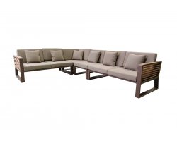 Aluminiowy narożnik ogrodowy NEW YORK Higold brązowy wykończenia teak