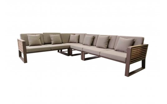 Aluminiowy narożnik ogrodowy NEW YORK Higold brązowy wykończenia teak