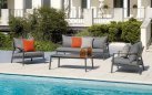 CASSIS zestaw wypoczynkowy ogrodowy aluminium teak antracytowy
