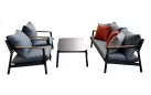 CASSIS zestaw wypoczynkowy ogrodowy aluminium teak antracytowy