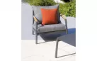 CASSIS zestaw wypoczynkowy ogrodowy aluminium teak antracytowy