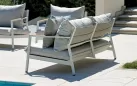 CASSIS zestaw wypoczynkowy ogrodowy aluminium teak biały