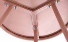 RÓŻOWY okrągły stolik kawowy na taras i do domu BER d50 cm blat polipropylen / nogi metal lakierowany