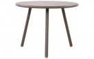 Kolor TAUPE okrągły stolik kawowy na taras i do domu MINO d60 cm blat polipropylen / nogi metal lakierowany