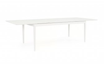 Biały duży rozkładany stół na taras aluminiowy NEBULA 200-300 cm dla 8-10 osób