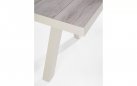 Aluminiowy jasnobeżowy stół na taras z blatem ceramicznym beżowym KRION 163-203 cm