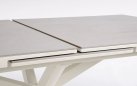 Rozkładany beżowy aluminiowy stół na taras PASCAL 200-260 z blatem kamiennym 