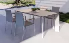 Biały stół ogrodowy aluminiowy OTAVIO 180 cm krzesła Jalisco z ceramicznym blatem 